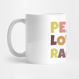 Peace, Love and Racing Retro Design Mug